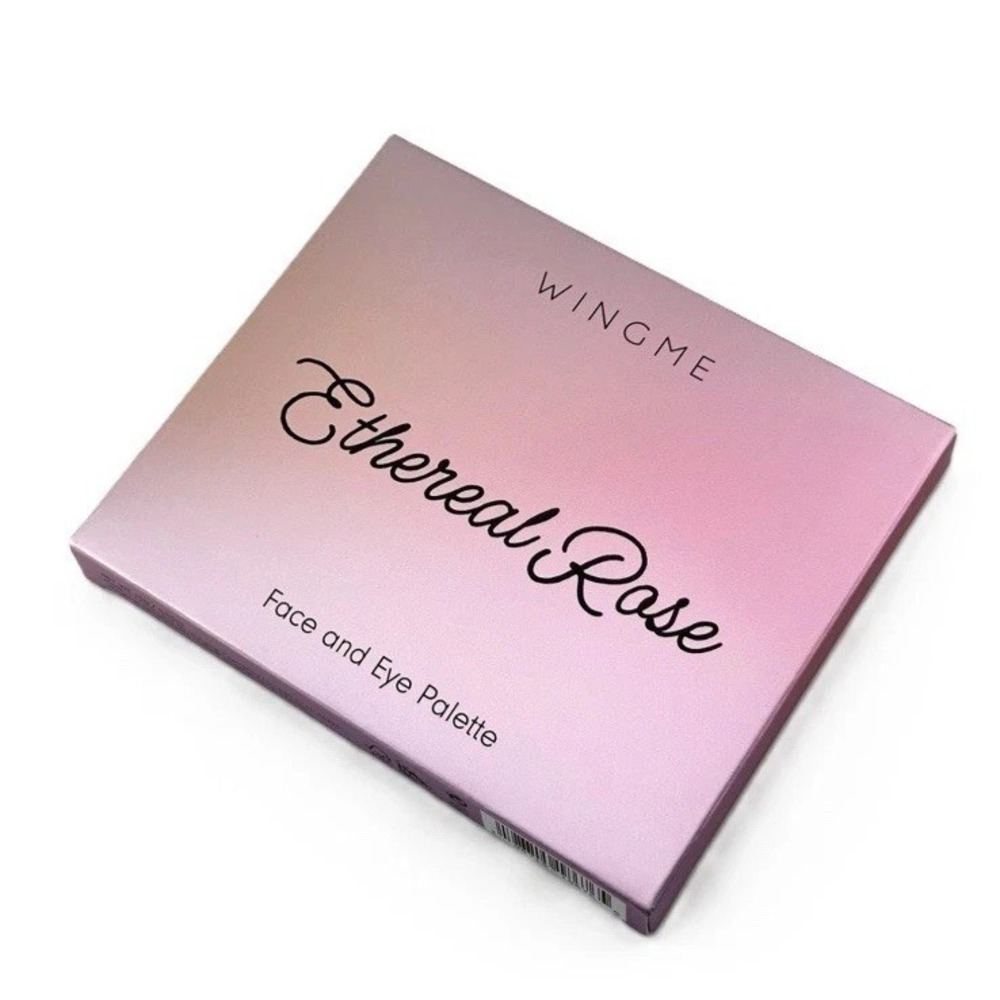 Wingme Ethereal‎ Rose Face and Eye Palette Light-Med 6 Pan Bronzer Blush Mirror